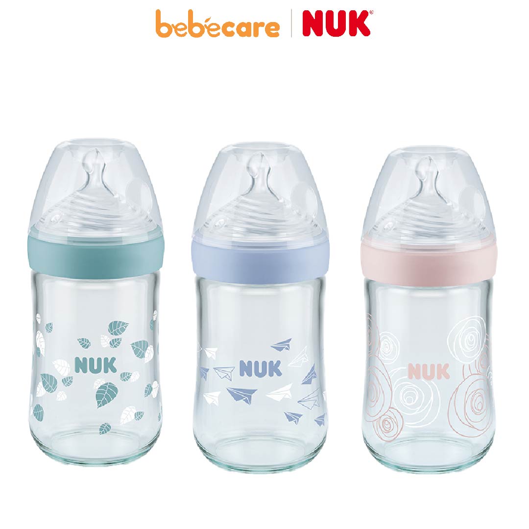 NUK 2 (1080)-BÌNH Sữa NUK NATURE SENSE Thủy Tinh 240ML NÚM TI S1 - M